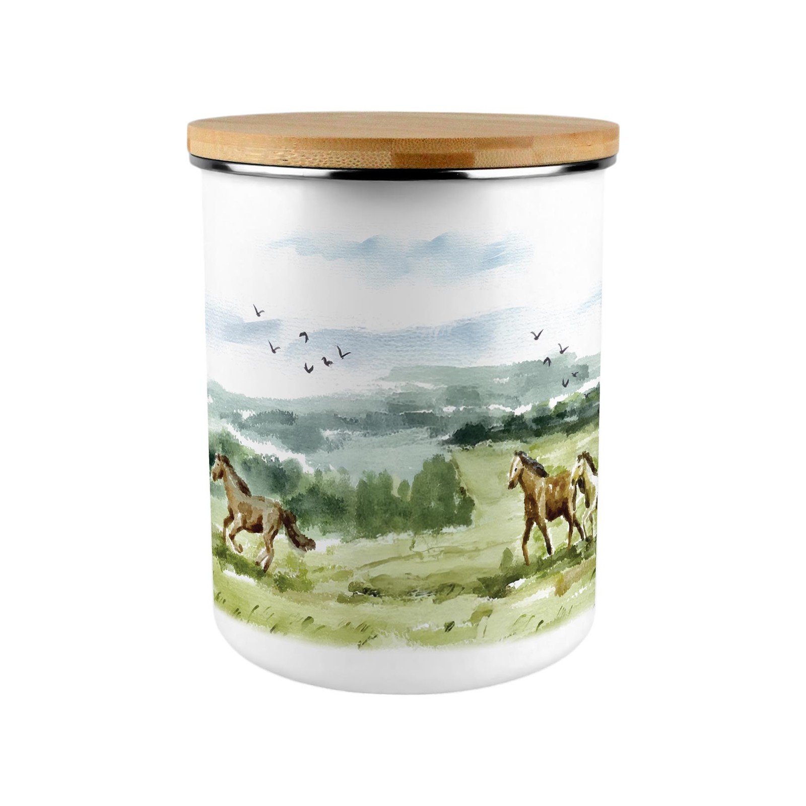 Wild Horses Canister - 2.7L XL Kitchen Storage Container Horse Gifts