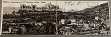 Brescia cartolina doppia panorama colle Cidneo viaggiata 1904