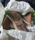 Sam Edelman Laurette Sandal Almond SIZE 7 Strappy Gladiator Block Heel NEW box — photo 1