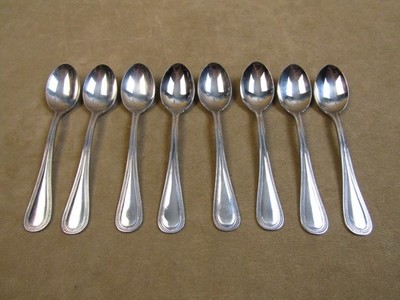 8 REED & BARTON REBACRAFT DICKENS STAINLESS STEEL FLATWARE TEASPOONS