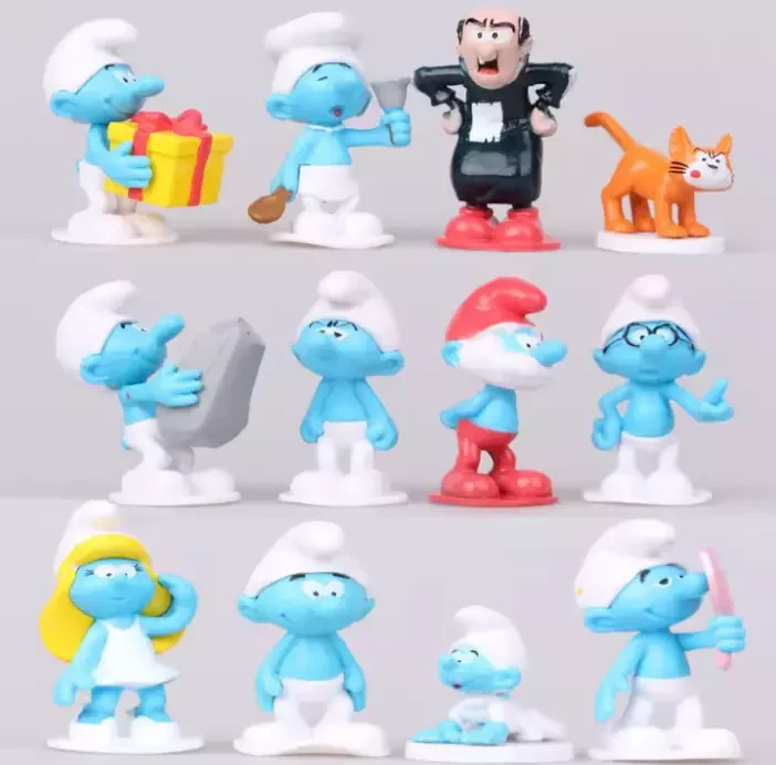 Smurfs PVC Figures Cake Toppers 12 pcs Set New In a plastic Bag