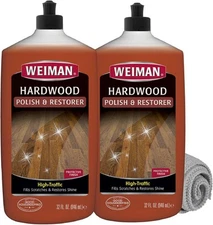 Weiman Wood Floor Polish and Restorer 32 Oz 3PC Bundle - High-Traffic... 