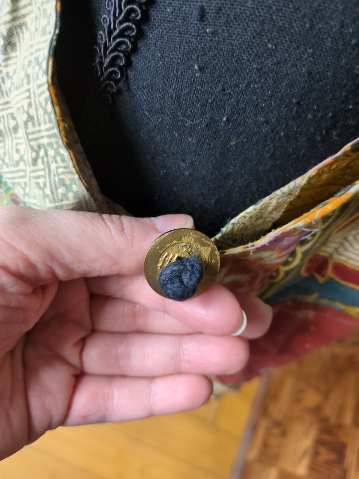 Boho Shoulder Bag Patch Work Toggle Closure 100% … - image 7