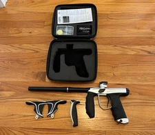 Empire SYX 1.5 Paintball Gun Dust Silver w/ NEW Empire Pipe Barrel & Extra Grips