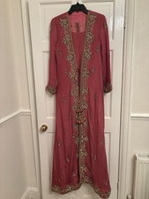 Event-Outfit Damen Seide rosa & gold - kommt mit Hose und Schal (3 St&uuml;ck)