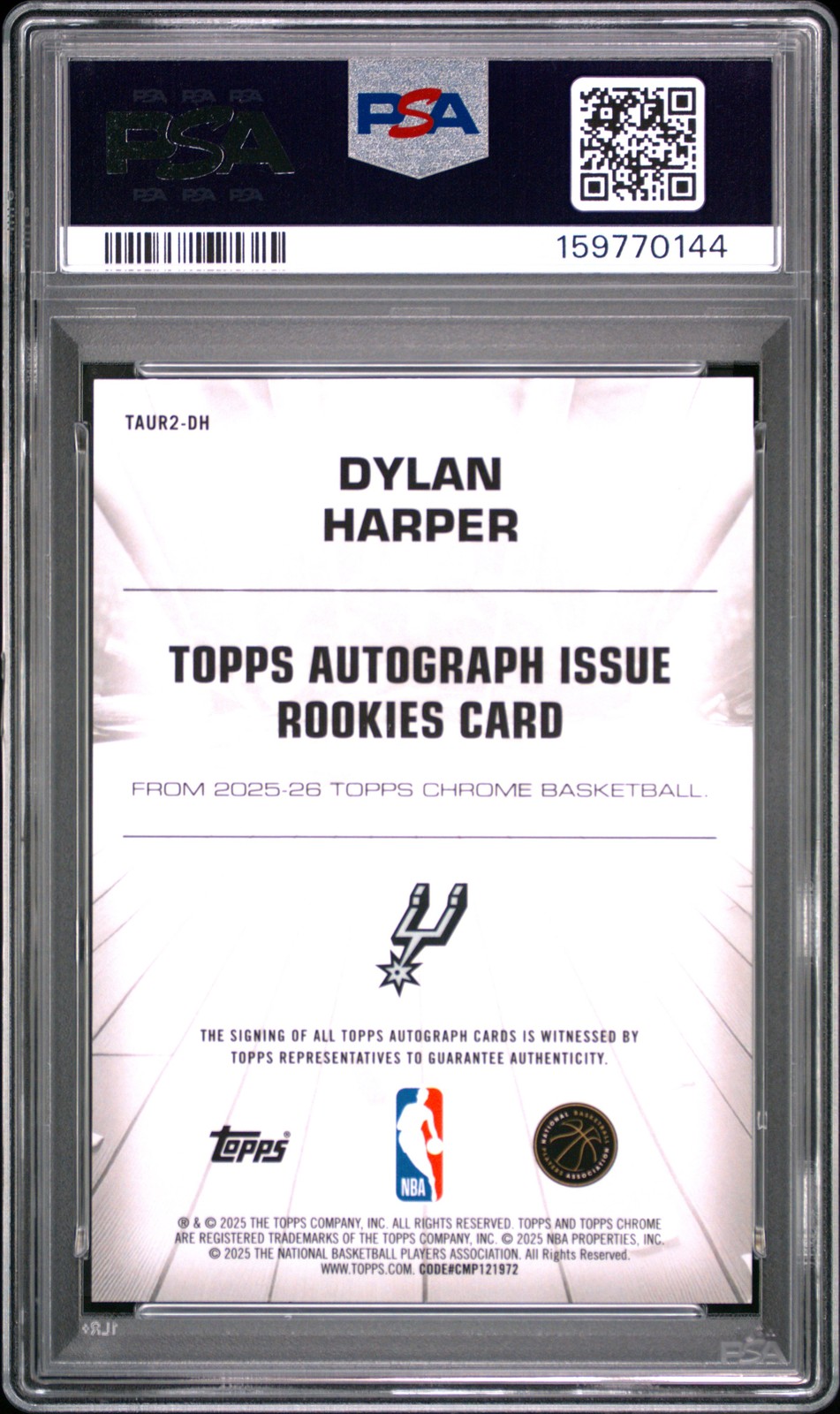 2025 TOPPS CHROME AUTO ISSUE ROOKIES GREEN REFRACTOR DYLAN HARPER RC /99 PSA 10 view 2