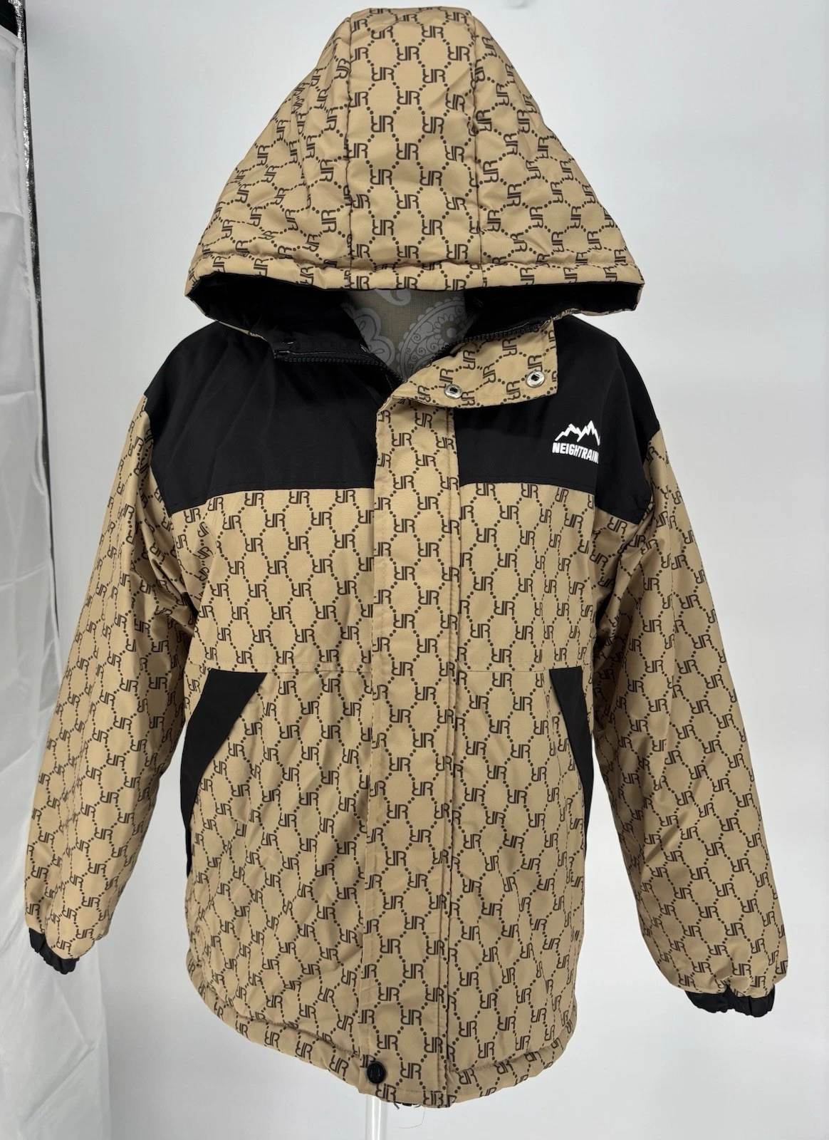 Neightrainood Insulated Hooded Jacket Unisex Asian 170 Brown Black Men S Women M