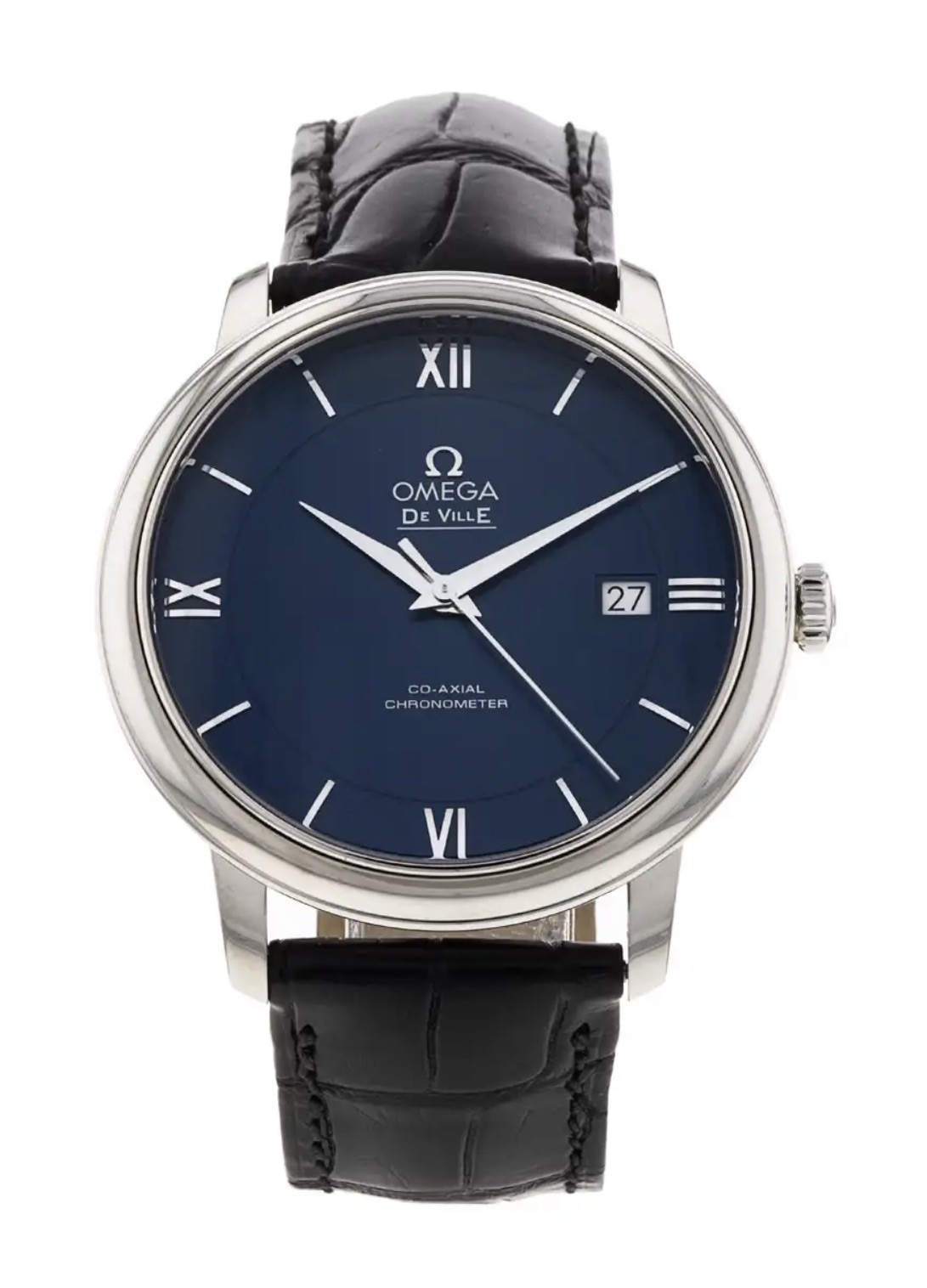 OMEGA de Ville Prestige Men's Automatic Watch 39mm Blue Dial With Authentication