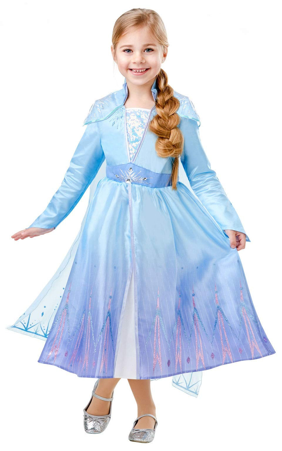 Rubie's- Disfraz Elsa Travel Frozen2 Deluxe Costume, Multicolore, XL, 300506-XL-