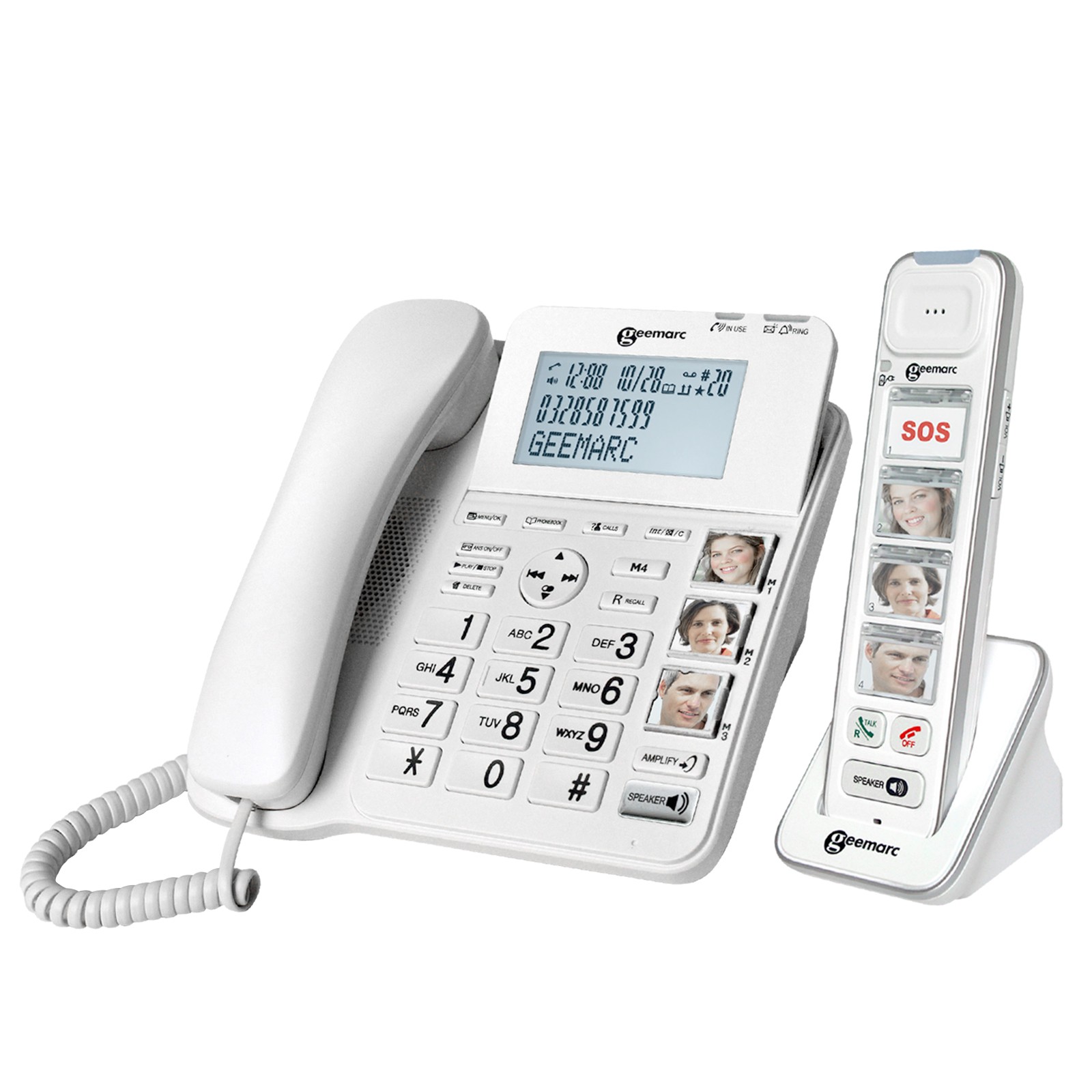 Téléphone fixe pour personnes âgées Geemarc à touches photo amplifiées