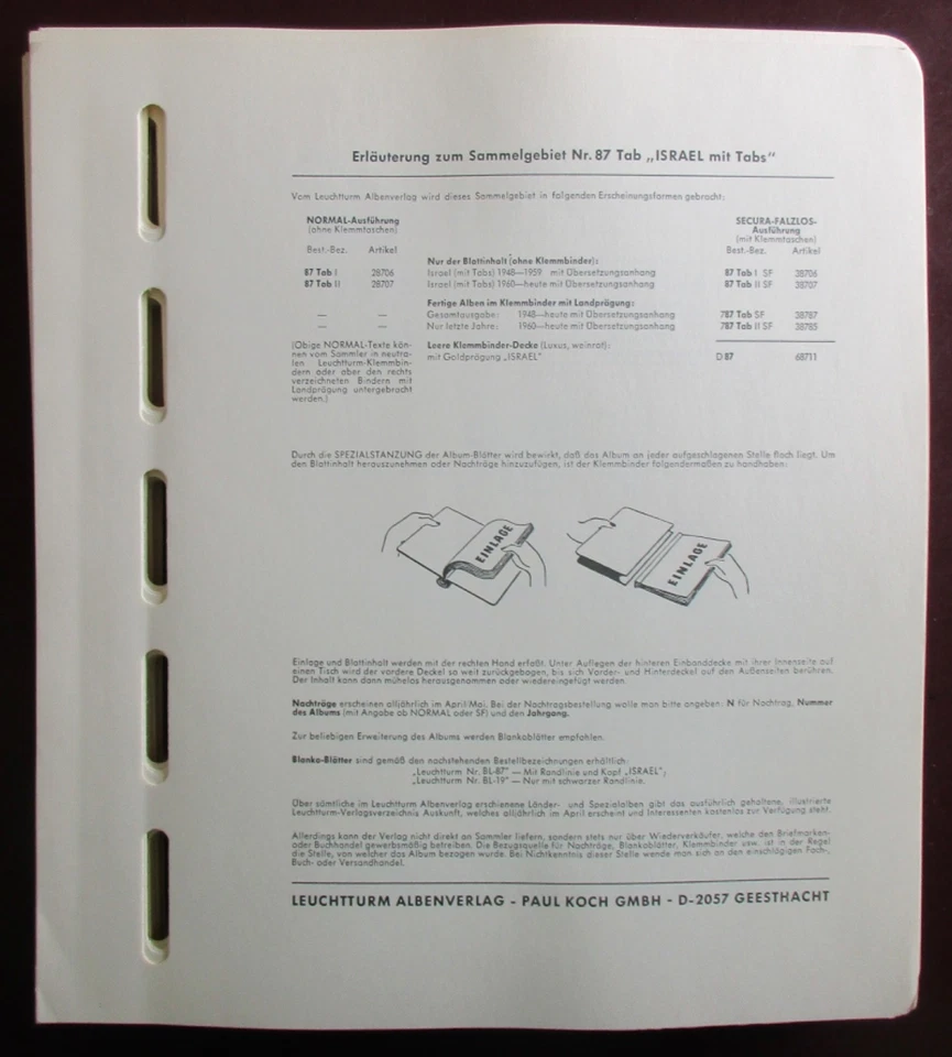 Páginas de álbum de estampillas sin bisagras Lighthouse Israel no. 787 SF con pestañas 1948-68 Foto 2 de 4