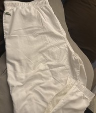 Vintage LACOSTE Lined White Velvet Track Pants Polyester Lacoste Size 6 or XL 