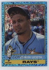 2025 Topps Heritage Chrome Light Blue Sparkle Refractor Edwin Uceta #390 0y5c