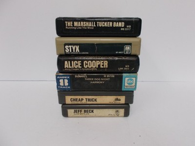 SIX - 8 Tracks - ALICE COOPER, STYX, CHEAP TRICK, JEFF BECK, 3 DOG NIGHT, MTB