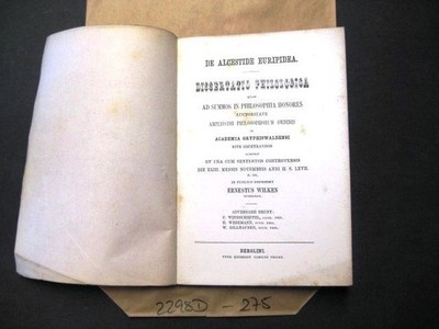 De Alcestide Euripidea. Dissertatio Philogoica quam Ad summos in Philosohia Hono