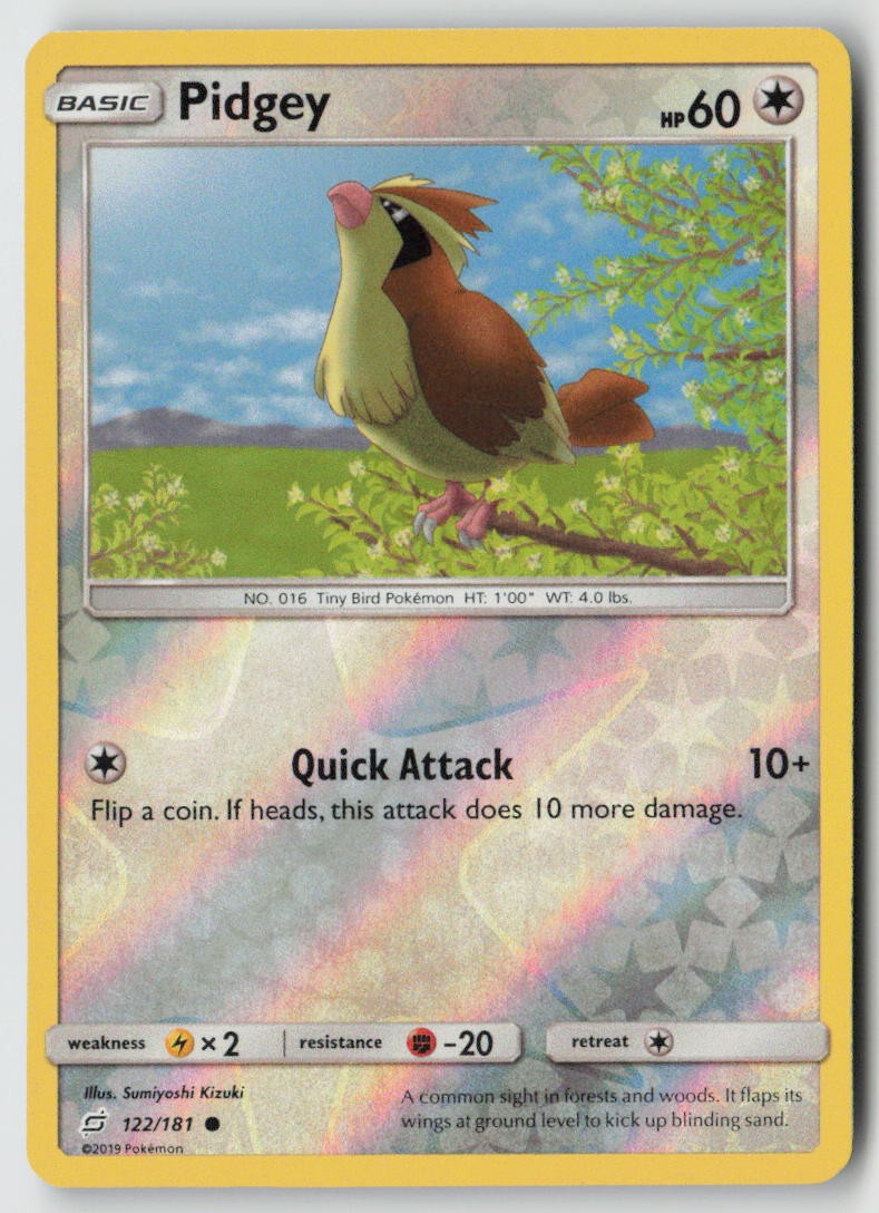 Pidgey (122) 122/181 - SM - Team Up Reverse Holo - PTCG
