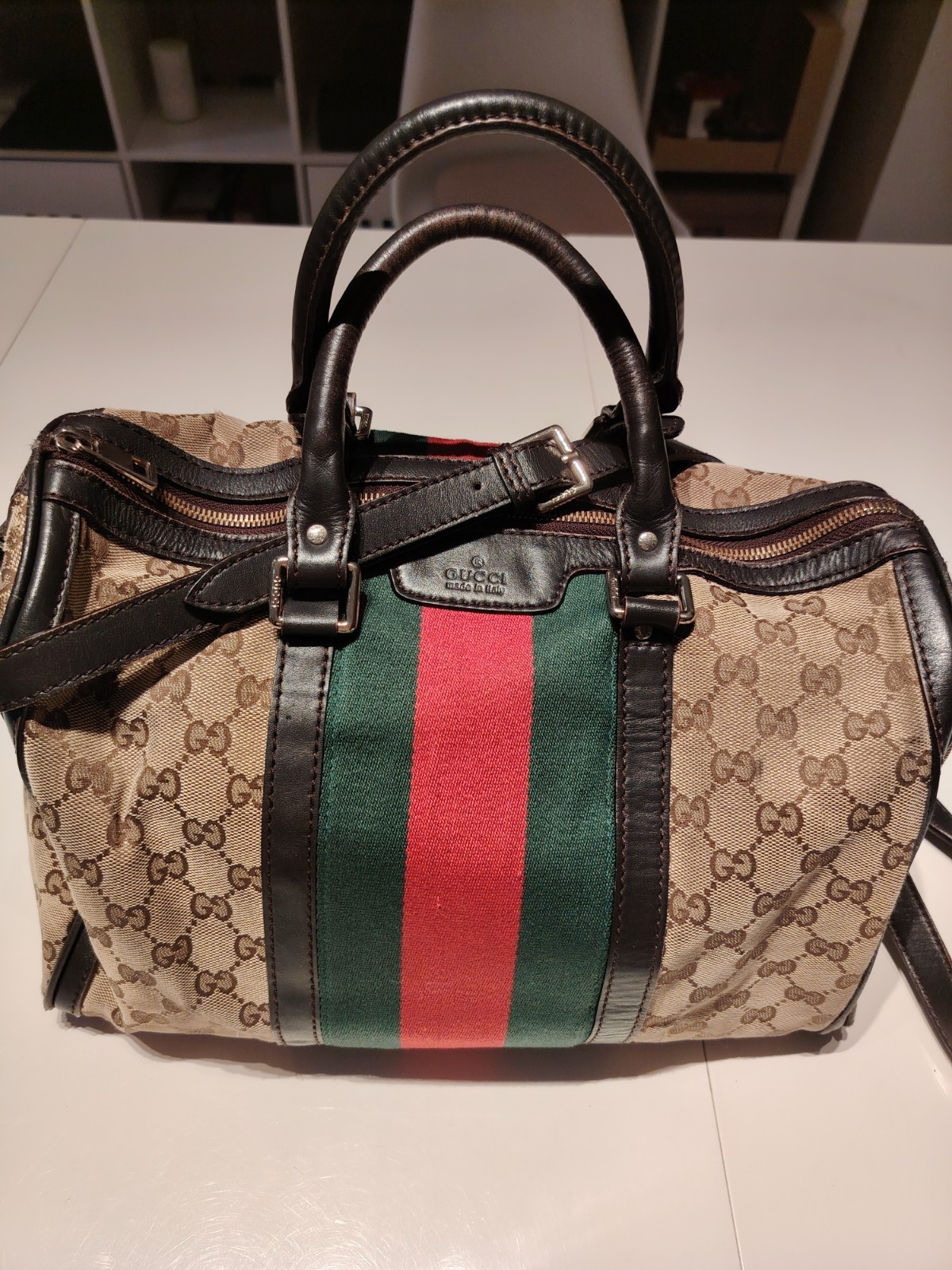 Borsa a mano o TracolBoston Gucci Tela E Pelle GG Supreme Web