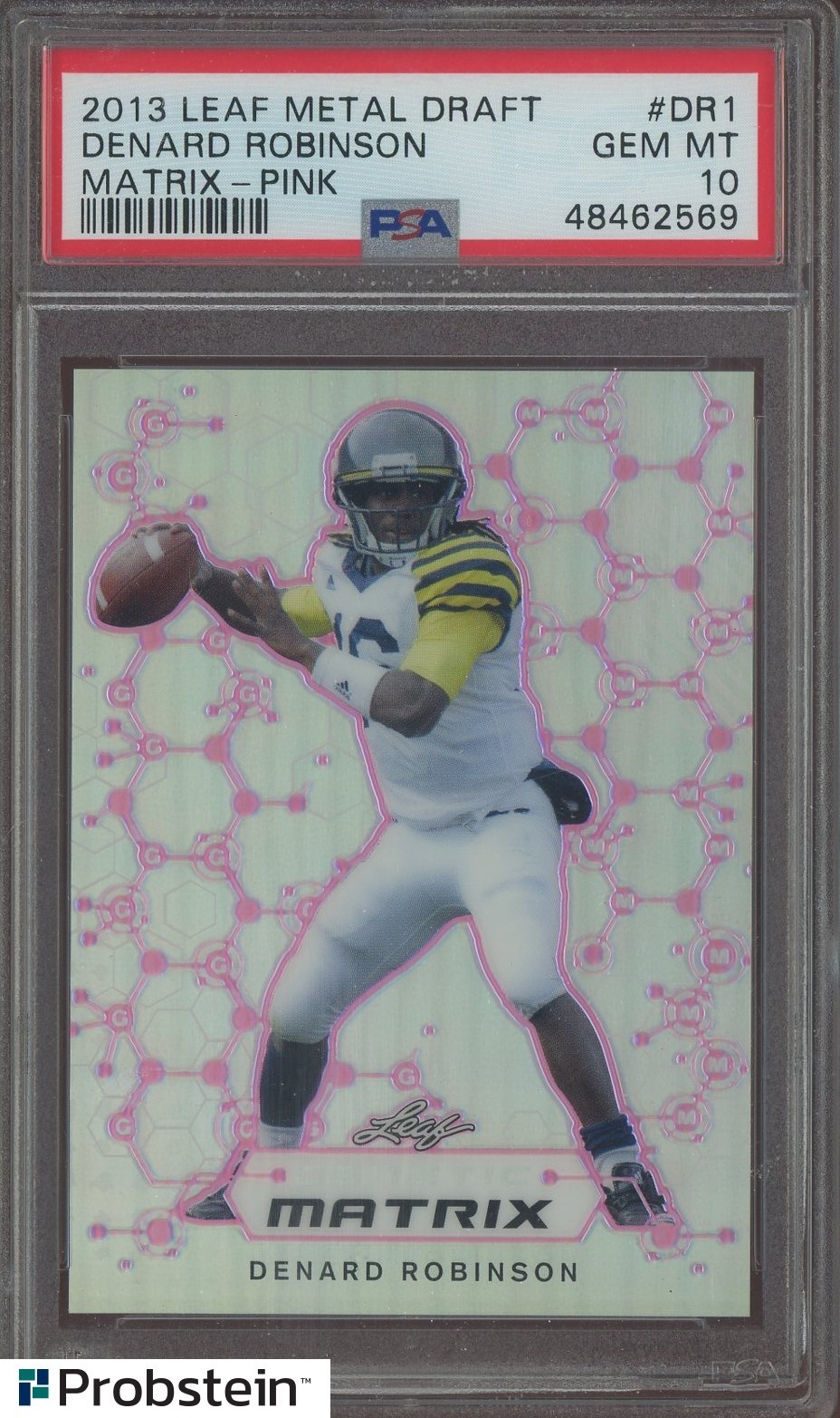 Denard Robinson Leaf Metal Draft Matrix #DR1 Pink