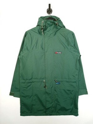 90er Berghaus Typhoon Regenjacke UK Small Herren grün Aquafoil wasserdicht Kapuze