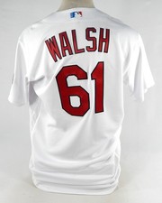 2023 St. Louis Cardinals Jake Walsh #61 Game Issued White Jersey 42 Sutter P 2