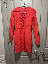 Red Dress Size 8. Zip back, Cross Neck to Waist. “Pretty Little Thing”
