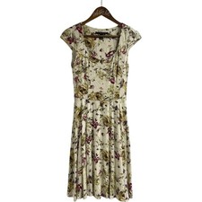 MNG by Mango Floral Sun Dress XS Short Sleeve Knee Length