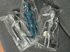 Lot Of 3 Alien Russ Berrie New in Plastic Grey Silver 5” Bendy Toy NOS