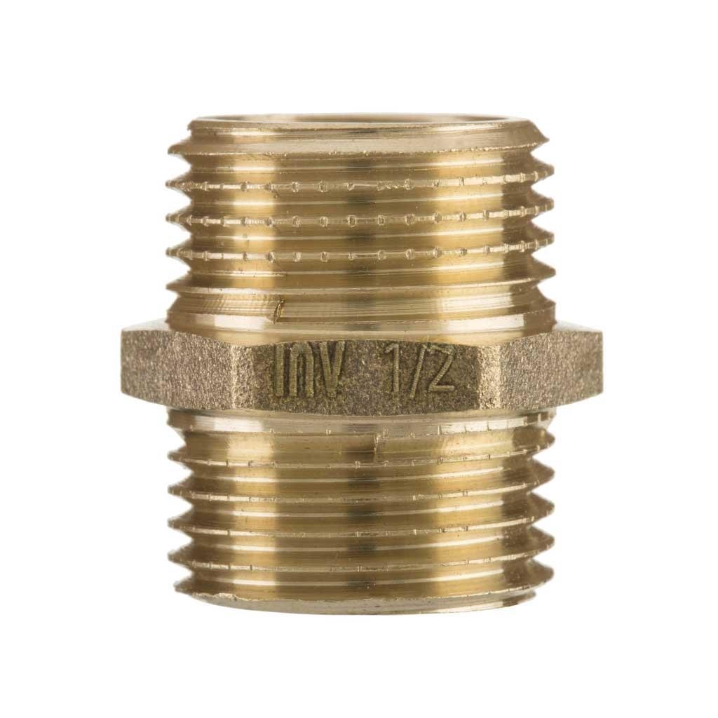 1/2 3/4 1 Inch Male Pipe Straight Connection Hexagon Nipple Fitting Brass