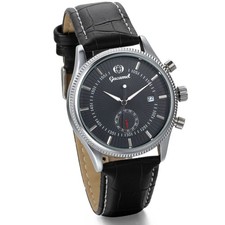 Men's Automatic Mechanical Wrist Watch Business Calendar Skeleton Leather Band