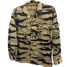 Vietnam War Gold Pattern Tiger Stripe Jacket Medium Uniform Shirt Vintage SF 60s