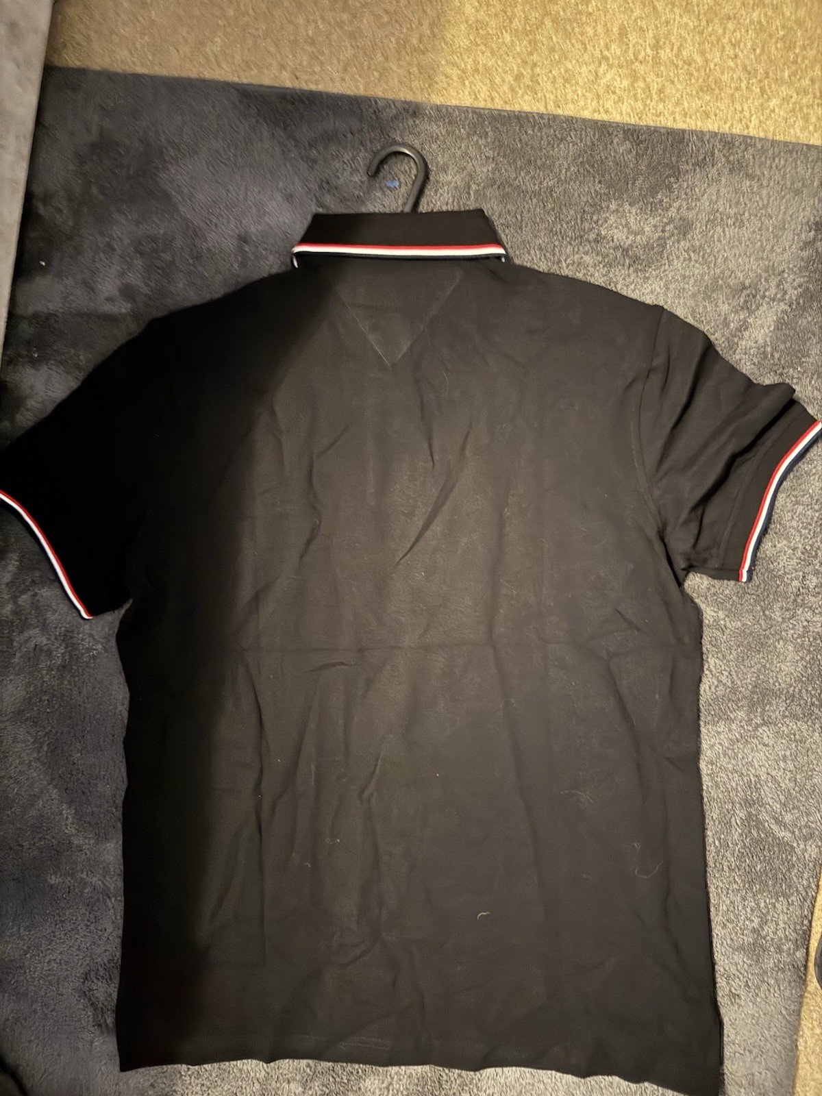 Tommy Hilfiger Men's Black Polo Shirt M Regular Short Sleeve Collared Logo 2