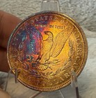 1886 P MORGAN DOLLAR GEM BU PROOF LIKE MONSTER RAINBOW TONED — photo 7
