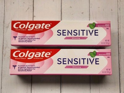 (Pack of 2) Colgate Sensitive Whitening Toothpaste, Spearmint Flavor, 6.0 oz