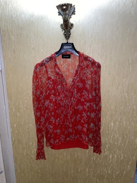 Women The Kooples Shirt Red Silk 38 / M / 46
