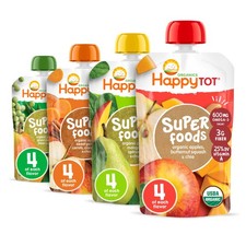 HAPPYTOT Organics Stage 4 Baby Food Pouches, Gluten Free, Vegan Pack of 16