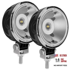 2PCS 3 Inch Round White LED Pod Lights, Spot Beam Off-Road Work 2PCS White Spot