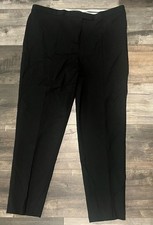 Brooks Brothers Black Straight Leg Dress Pants Front Ankle Slit Womens Size 14