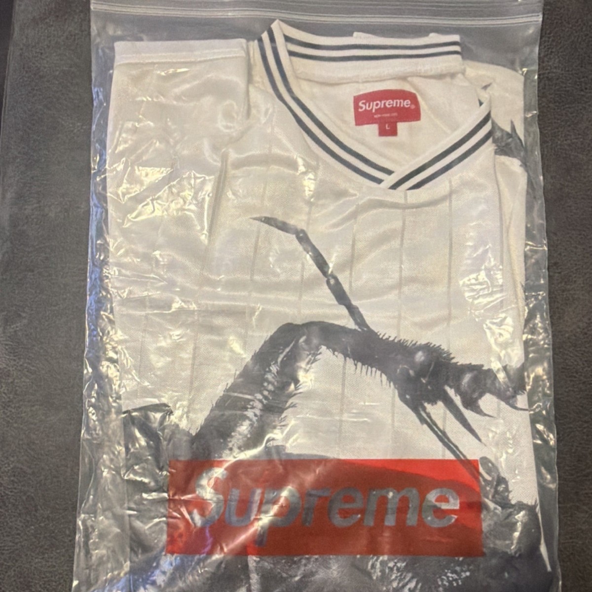 Supreme Beetle Soccer Top White Jersey V-Neck Logo Men's Size L | eBay