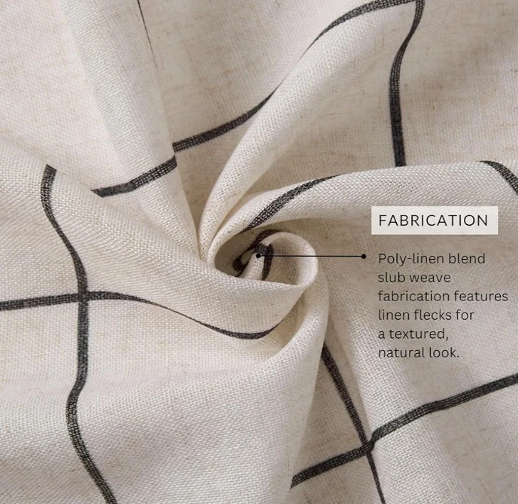 Cortinas de Ventana Poli/Lino Marfil 2 Paneles BLACKOUT 52" X 95" Cortinas de Ventana Foto 2 de 4