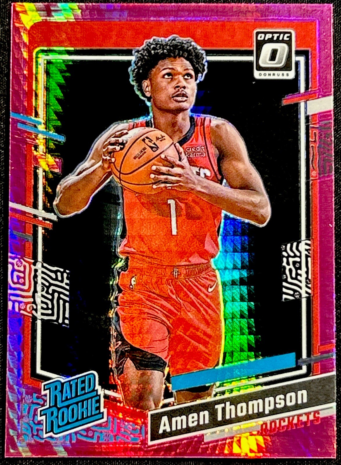 2023-24 Donruss Optic - Amen Thompson Rated Rookie #229 Pink Hyper Prizm (RC)