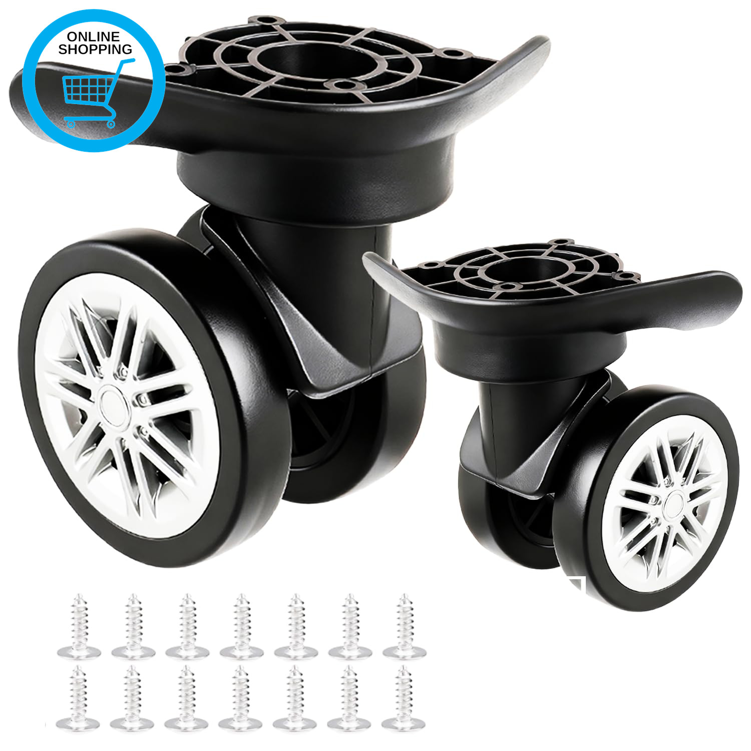 Luggage Wheels Replacement,Universal Suitcase Caster Mute Double Row Wheels, Sui