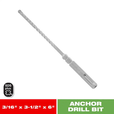 3/16 In. X 3-1/2 In. X 6 In. Sds-Plus Full Carbide Head Concrete Anchor Hammer D