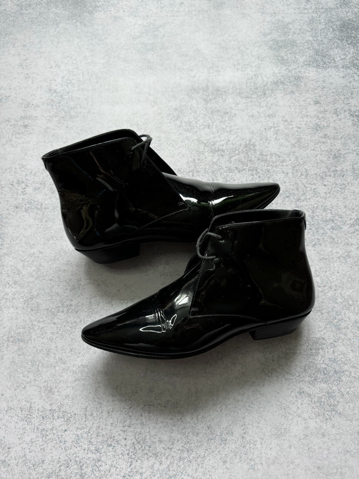 STIVALETTI DERBY SAINT LAURENT PARIS JONAS NERI VERNICE DONNA MISURA 37