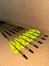 VICTORY ARCHERY VForce Elite V1 Custom Arrows, 6-Pack, Black&Yellow - 350 Spine 