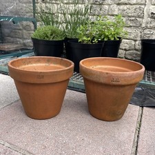 2x Reclaimed Vintage 8” Italian Terracotta Pots UK Origionals