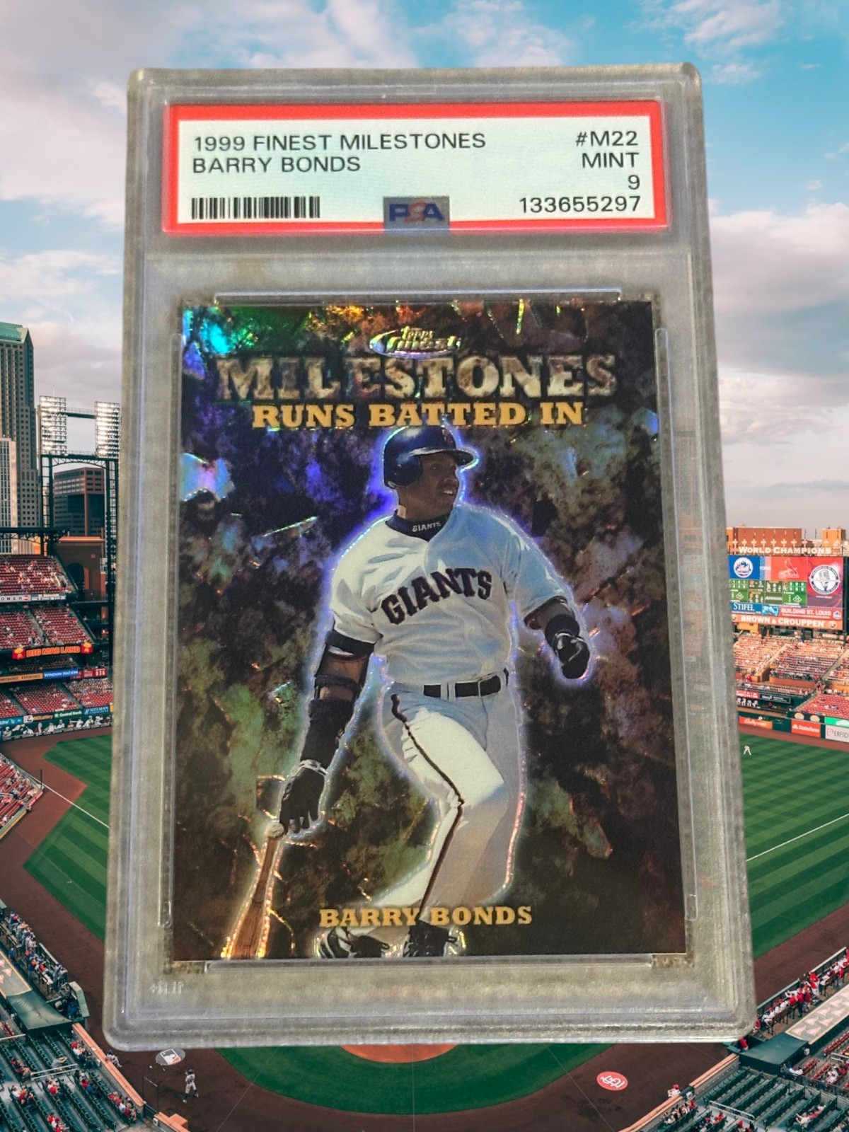 BARRY BONDS PSA 9 Pop 12 1999 FINEST MILESTONES REFRACTOR M22  SF GIANTS  /1400