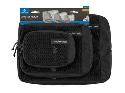 Eagle Creek Pack It Reveal 3 Piece Packing Cube Set XS, S, M NEW Black Mesh