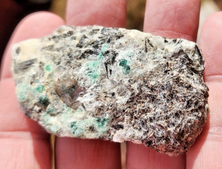 Emeralds in matrix, Crabtree Emerald Mine, Spruce Pine, N. Carolina  71 gr  2.5"