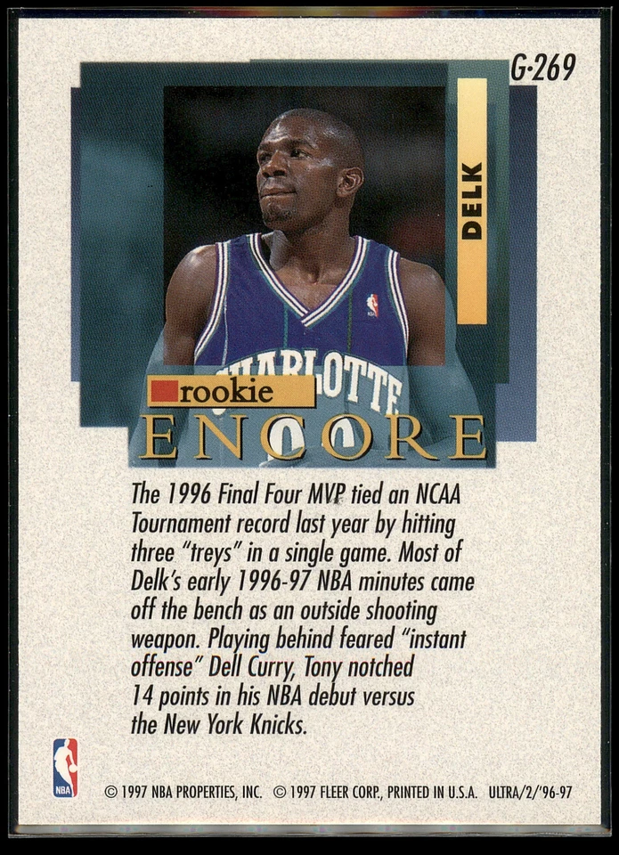 1996-97 Ultra #G-269 Tony Delk Gold Medallion - Image 2 of 2