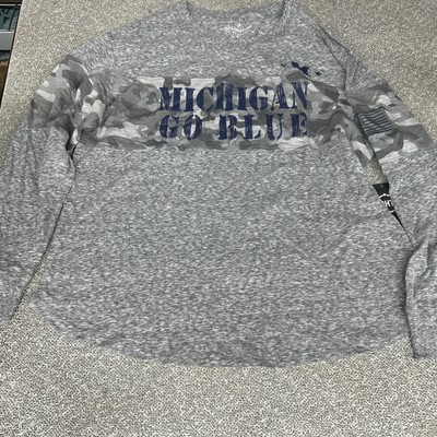 Michigan Wolverines Go Blue,  Gray T Shirt Women s Medium